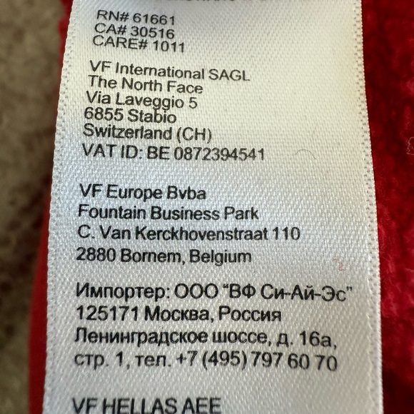 The North Face Men’s Red Osito Fleece Hoodie Pullover M Unisex Cozy Jacket - Picture 7 of 12